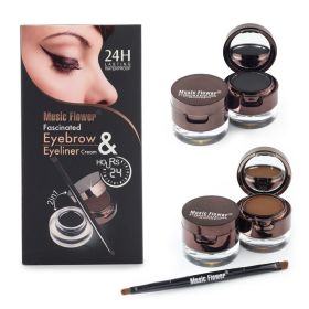 Music Flower Brown  Black Gel Eyeliner Eyebrow Powder