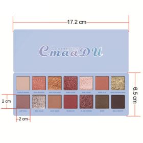 14-Color Matte And Metallic Waterproof Glitter Eyeshadow Palette