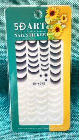 Embossed Nail Sticker Plaid Nail Sticker Three-dimensional Bow Nail Sticker Summer Nail Sticker (Option: 5DK095)