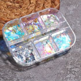 Reflective And Translucent Edelweiss Powder Nail Sequins (Option: 6grid XR model)