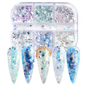 Reflective And Translucent Edelweiss Powder Nail Sequins (Option: 3 Style)