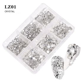 Nail Art Flat Rhinestone Set Mixed Color Rhinestones (Option: LZ01)