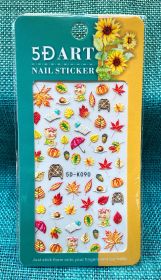 Embossed Nail Sticker Plaid Nail Sticker Three-dimensional Bow Nail Sticker Summer Nail Sticker (Option: 5DK090)