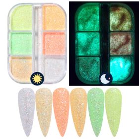 Reflective And Translucent Edelweiss Powder Nail Sequins (Option: 6cells190924)