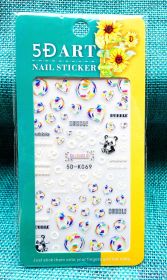 Embossed Nail Sticker Plaid Nail Sticker Three-dimensional Bow Nail Sticker Summer Nail Sticker (Option: 5DK069)