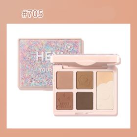 Bubble Gum Six-color Mini Eyeshadow Palette Matte (Option: 5 Style)