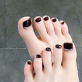 Toe Nail Patch Finished Wear Manicure Black Rhinestone Toe Nail Nail ZD-301 (Option: Zd301)