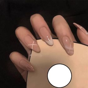 Head Matte Frosted Almond Shape Wear Nail Nail Piece Finished (Option: Nude)