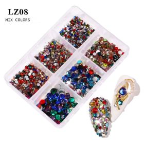 Nail Art Flat Rhinestone Set Mixed Color Rhinestones (Option: LZ08)