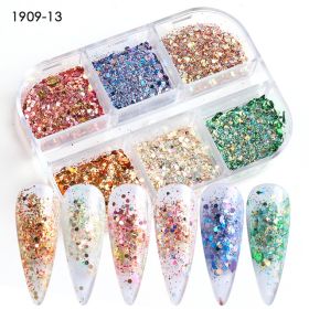 Reflective And Translucent Edelweiss Powder Nail Sequins (Option: 6grid190913)