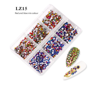 Nail Art Flat Rhinestone Set Mixed Color Rhinestones (Option: LZ15)