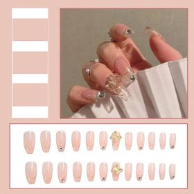 Removable 24 Pieces Of Fake Nail Patches (Option: Ice crystal butterfly)