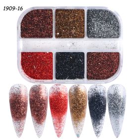 Gold And Silver Laser Irregular Nail Glitter Sequins (Option: 6grid glitter16)