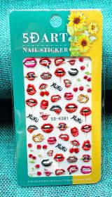 Embossed Nail Sticker Plaid Nail Sticker Three-dimensional Bow Nail Sticker Summer Nail Sticker (Option: 5DK081)