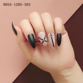 Fashionable Women's Long Pointed Nail Art With Sequins (Option: 303style)