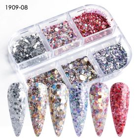 Reflective And Translucent Edelweiss Powder Nail Sequins (Option: 6grid190908)