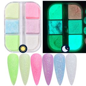 Reflective And Translucent Edelweiss Powder Nail Sequins (Option: 6cells90922)