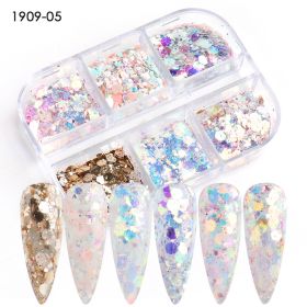 Reflective And Translucent Edelweiss Powder Nail Sequins (Option: 6grid190905)