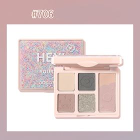 Bubble Gum Six-color Mini Eyeshadow Palette Matte (Option: 6 Style)