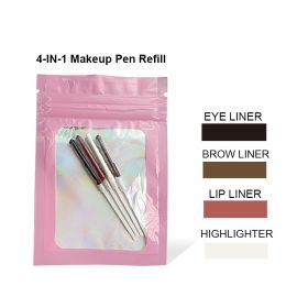 Four In One Eyebrow Pencil Lip Gloss Eyeliner Makeup Pencil (Option: )