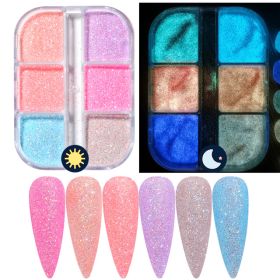 Reflective And Translucent Edelweiss Powder Nail Sequins (Option: 6cells190923)