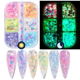 Reflective And Translucent Edelweiss Powder Nail Sequins (Option: 6cells190920)